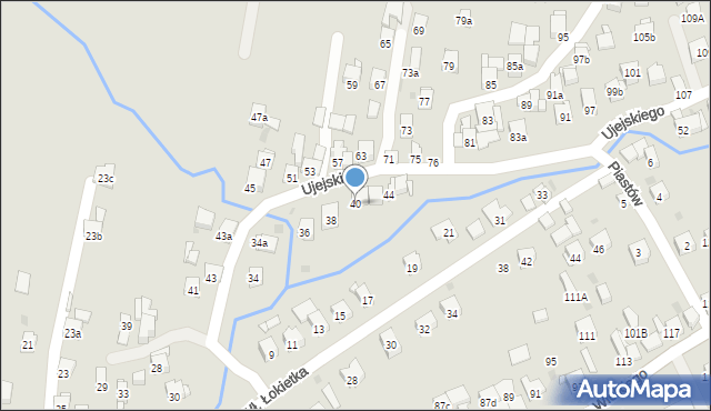 Myślenice, Ujejskiego Kornela, 40, mapa Myślenice