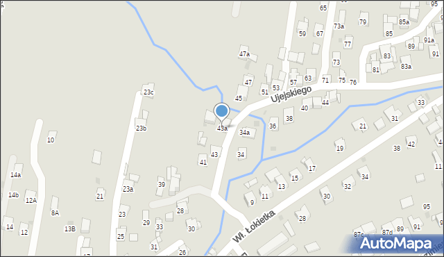 Myślenice, Ujejskiego Kornela, 43a, mapa Myślenice