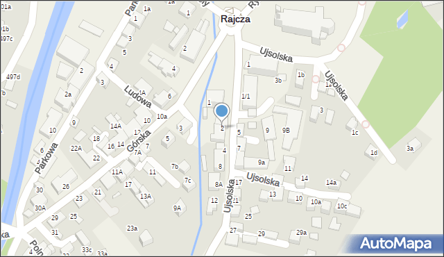 Rajcza, Ujsolska, 2, mapa Rajcza