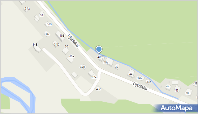 Rajcza, Ujsolska, 40, mapa Rajcza