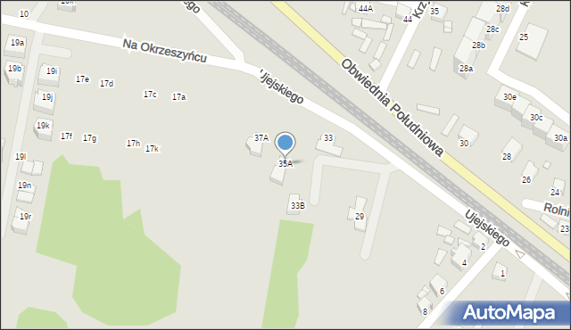 Rybnik, Ujejskiego, 35A, mapa Rybnika