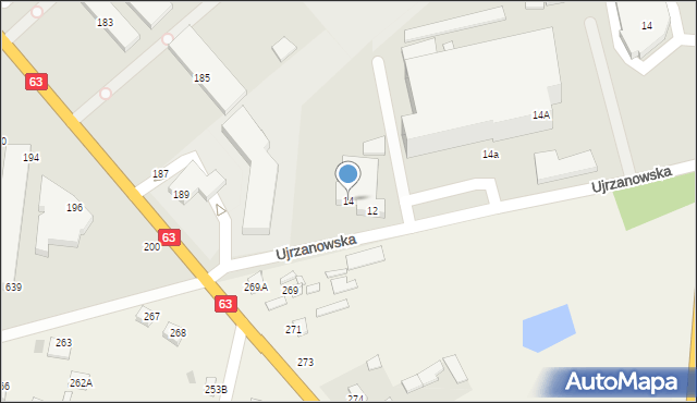 Siedlce, Ujrzanowska, 14, mapa Siedlce