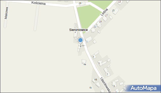 Sieroniowice, Ujazdowska, 4, mapa Sieroniowice