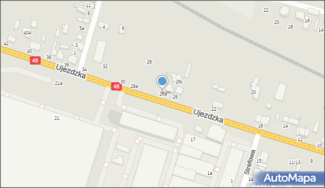 Tomaszów Mazowiecki, Ujezdzka, 26a, mapa Tomaszów Mazowiecki