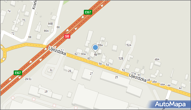 Tomaszów Mazowiecki, Ujezdzka, 58, mapa Tomaszów Mazowiecki