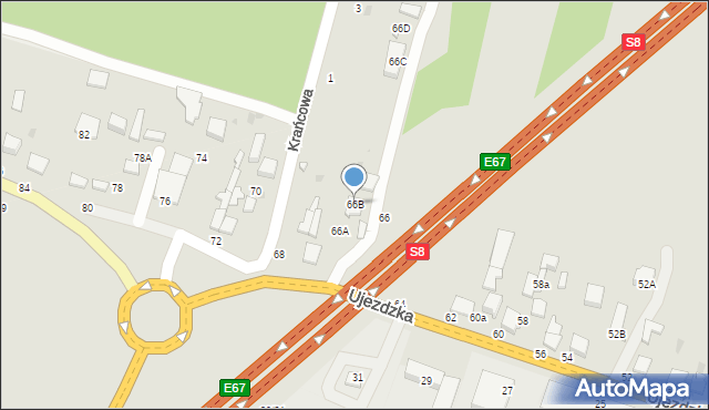 Tomaszów Mazowiecki, Ujezdzka, 66B, mapa Tomaszów Mazowiecki