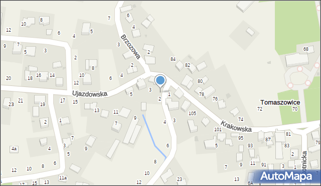 Tomaszowice, Ujazdowska, 1, mapa Tomaszowice