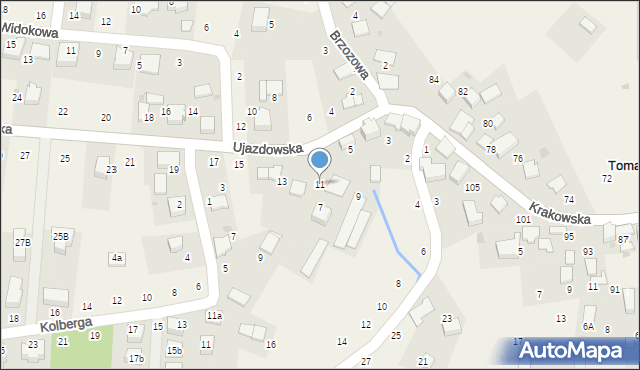 Tomaszowice, Ujazdowska, 11, mapa Tomaszowice