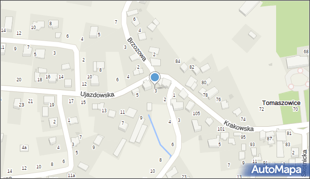 Tomaszowice, Ujazdowska, 3, mapa Tomaszowice
