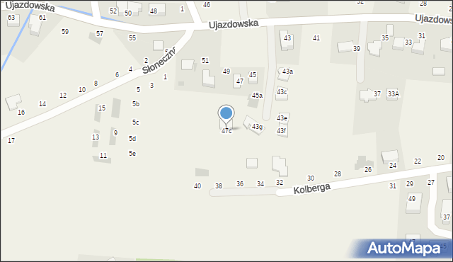 Tomaszowice, Ujazdowska, 47c, mapa Tomaszowice