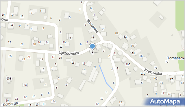 Tomaszowice, Ujazdowska, 5, mapa Tomaszowice