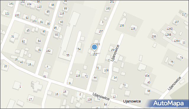 Ujanowice, Ujanowice, 102, mapa Ujanowice