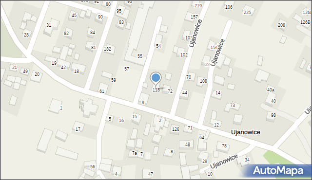 Ujanowice, Ujanowice, 118, mapa Ujanowice