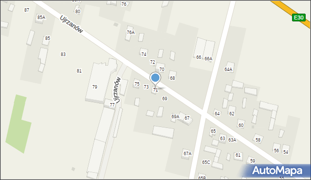 Ujrzanów, Ujrzanów, 71, mapa Ujrzanów
