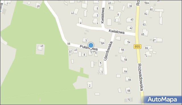 Zaklików, Ujazdowska, 7, mapa Zaklików