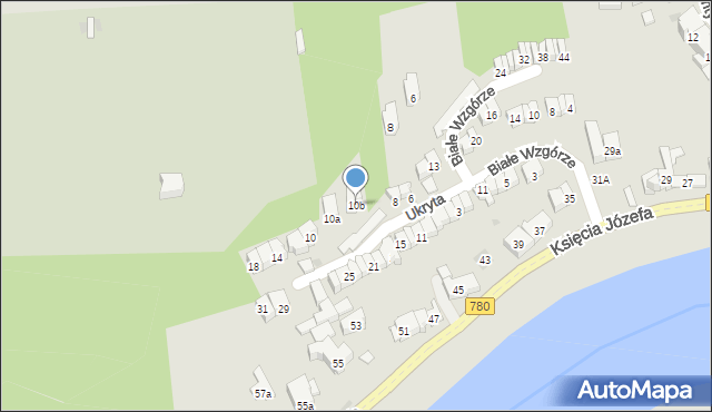 Kraków, Ukryta, 10b, mapa Krakowa