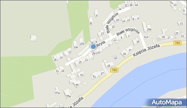 Kraków, Ukryta, 15, mapa Krakowa