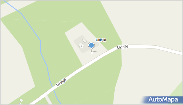 Rogowo, Uklejki, 1, mapa Rogowo