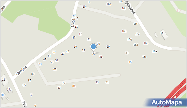 Szczecin, Ukośna, 27, mapa Szczecina