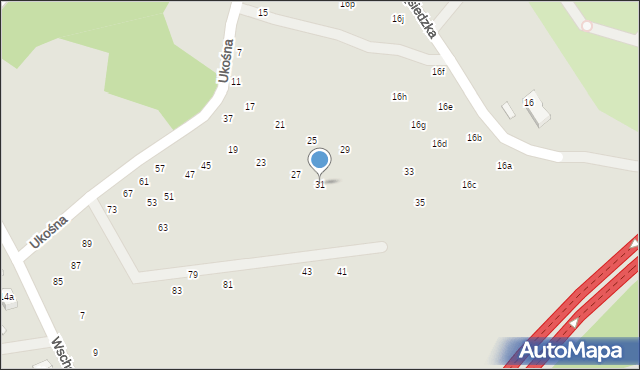 Szczecin, Ukośna, 31, mapa Szczecina