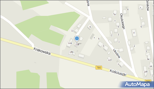 Żarki, Ukośna, 11B, mapa Żarki