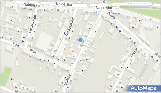 Bydgoszcz, Ułańska, 10, mapa Bydgoszczy