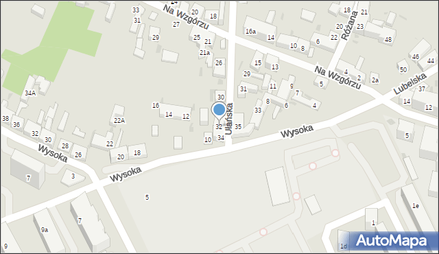 Bydgoszcz, Ułańska, 32, mapa Bydgoszczy