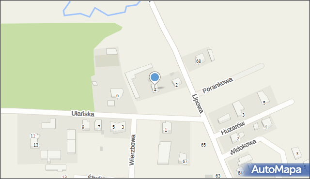 Chwalęcice, Ułańska, 4, mapa Chwalęcice