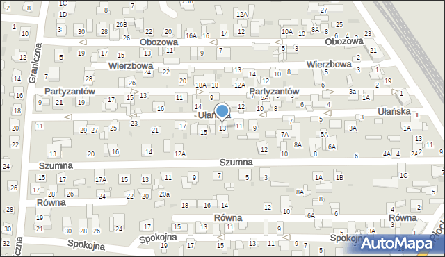 Ciechanów, Ułańska, 13, mapa Ciechanów