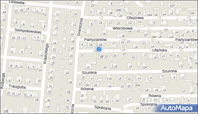 Ciechanów, Ułańska, 29A, mapa Ciechanów