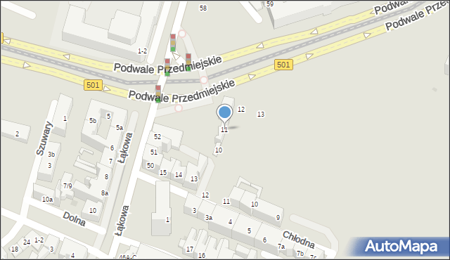 Gdańsk, Ułańska, 11, mapa Gdańska