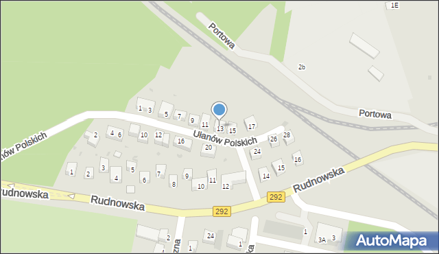 Głogów, Ułanów Polskich, 13, mapa Głogów