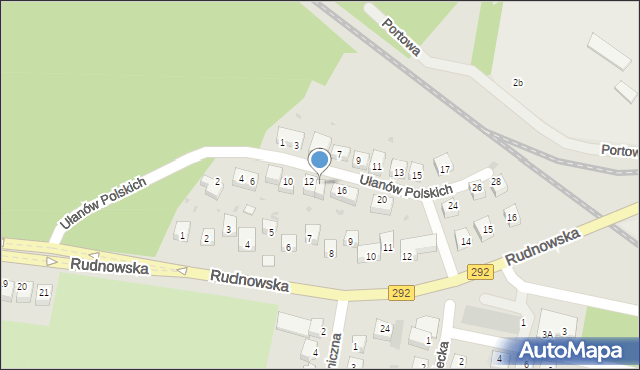 Głogów, Ułanów Polskich, 14, mapa Głogów