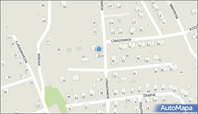 Jasło, Ulaszowice, 27, mapa Jasła