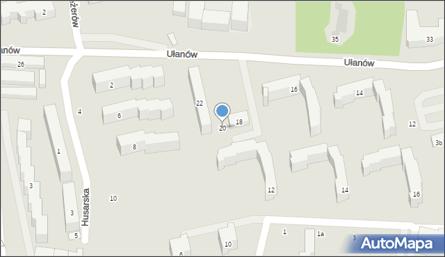 Lublin, Ułanów, 20, mapa Lublina