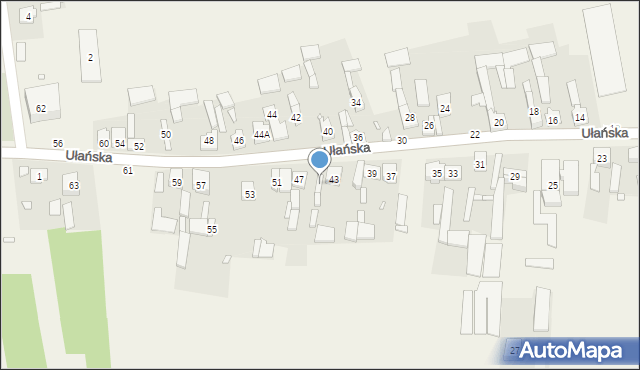 Miedźno, Ułańska, 45, mapa Miedźno