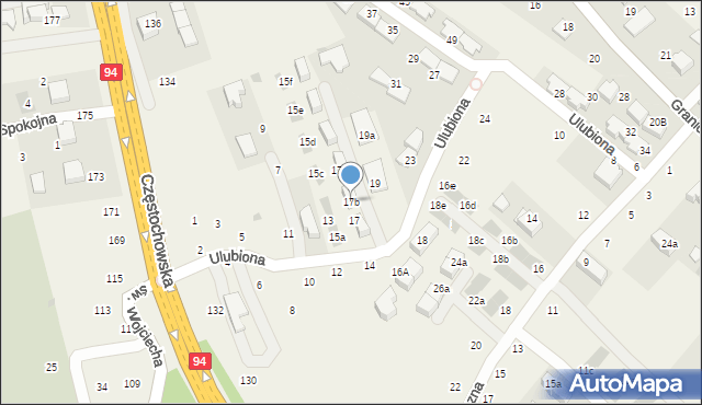 Modlnica, Ulubiona, 17b, mapa Modlnica