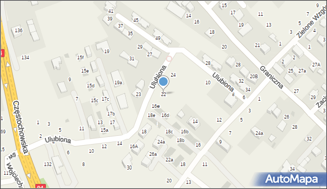 Modlnica, Ulubiona, 22, mapa Modlnica