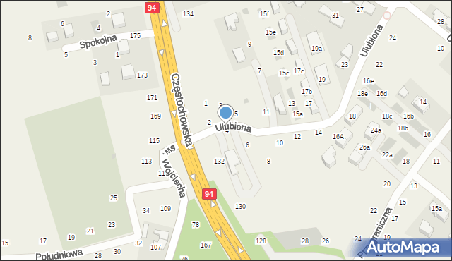 Modlnica, Ulubiona, 4, mapa Modlnica
