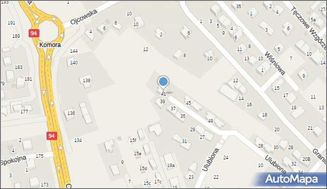 Modlnica, Ulubiona, 41, mapa Modlnica