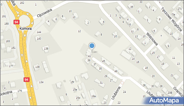 Modlnica, Ulubiona, 43, mapa Modlnica