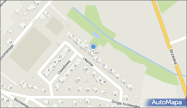 Niepołomice, Ułanów, 15, mapa Niepołomice