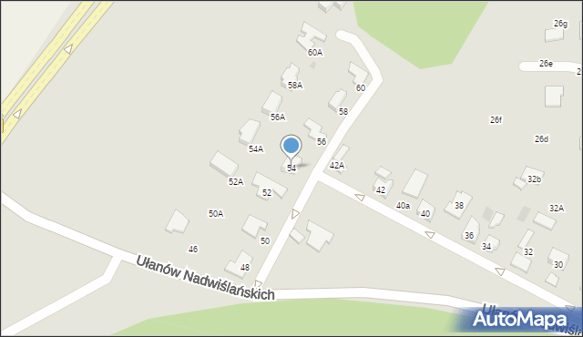 Szczawno-Zdrój, Ułanów Nadwiślańskich, 54, mapa Szczawno-Zdrój