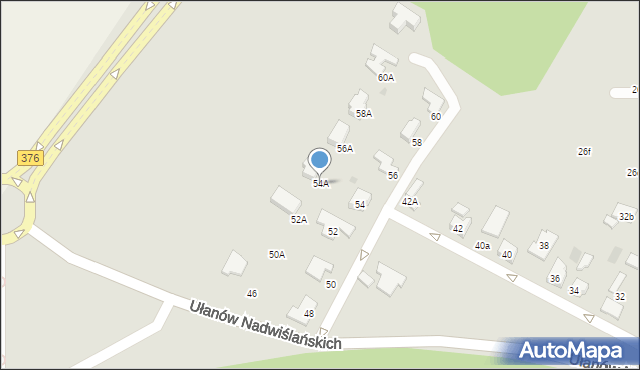 Szczawno-Zdrój, Ułanów Nadwiślańskich, 54A, mapa Szczawno-Zdrój