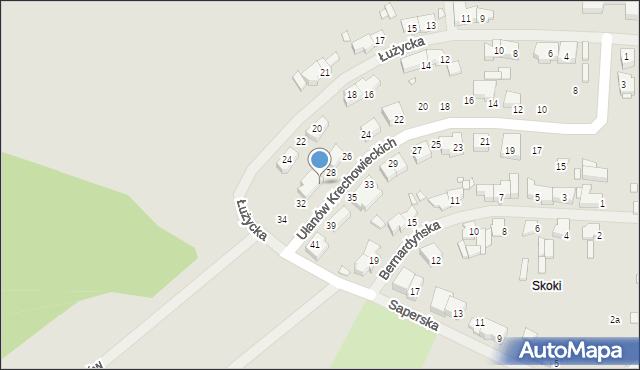 Szczecin, Ułanów Krechowieckich, 30, mapa Szczecina