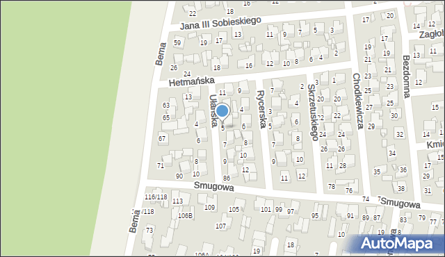 Tomaszów Mazowiecki, Ułańska, 5, mapa Tomaszów Mazowiecki