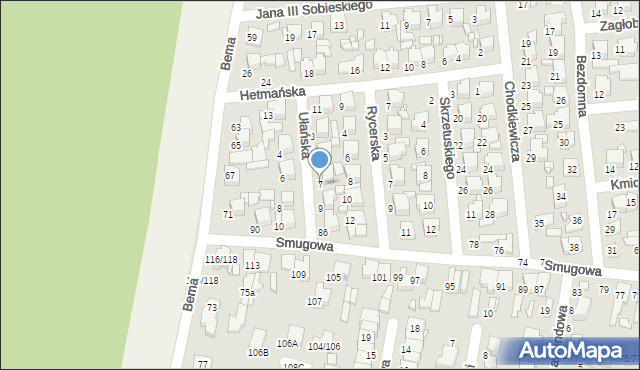 Tomaszów Mazowiecki, Ułańska, 7, mapa Tomaszów Mazowiecki