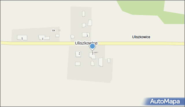 Uliszkowice, Uliszkowice, 1, mapa Uliszkowice