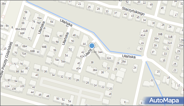 Wrocław, Ułańska, 36, mapa Wrocławia