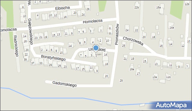 Kraków, Umińskiej Eugenii, 1, mapa Krakowa